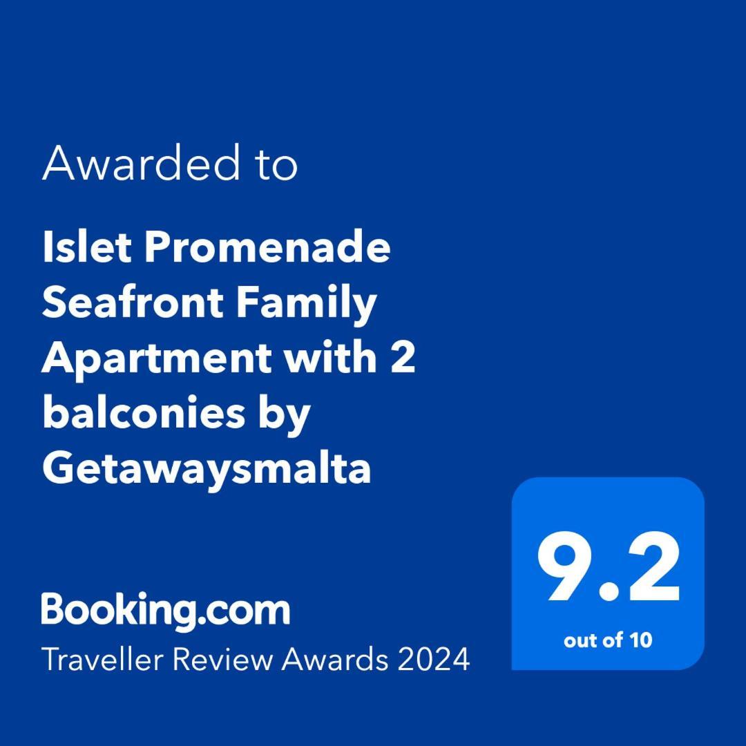 Islet Promenade Seafront Family Apartment With 2 Balconies By Getawaysmalta セント・ポールズ・ベイ エクステリア 写真